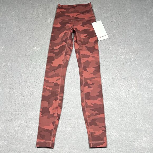 Lululemon Wunder Train Leggings Womens 0 High Rise Camo Brier Rose NWT - Picture 1 of 14